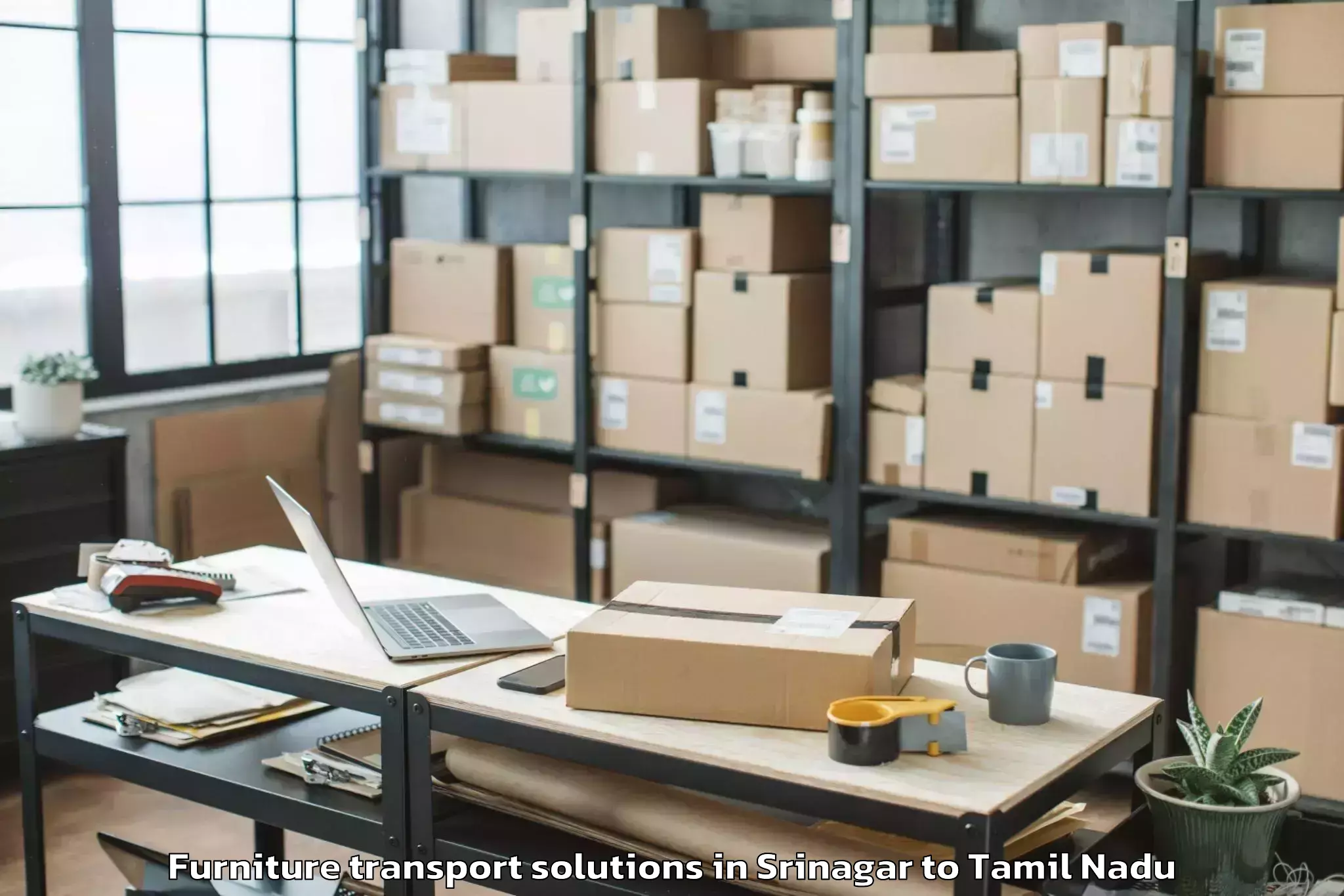 Comprehensive Srinagar to Dharapuram Furniture Transport Solutions